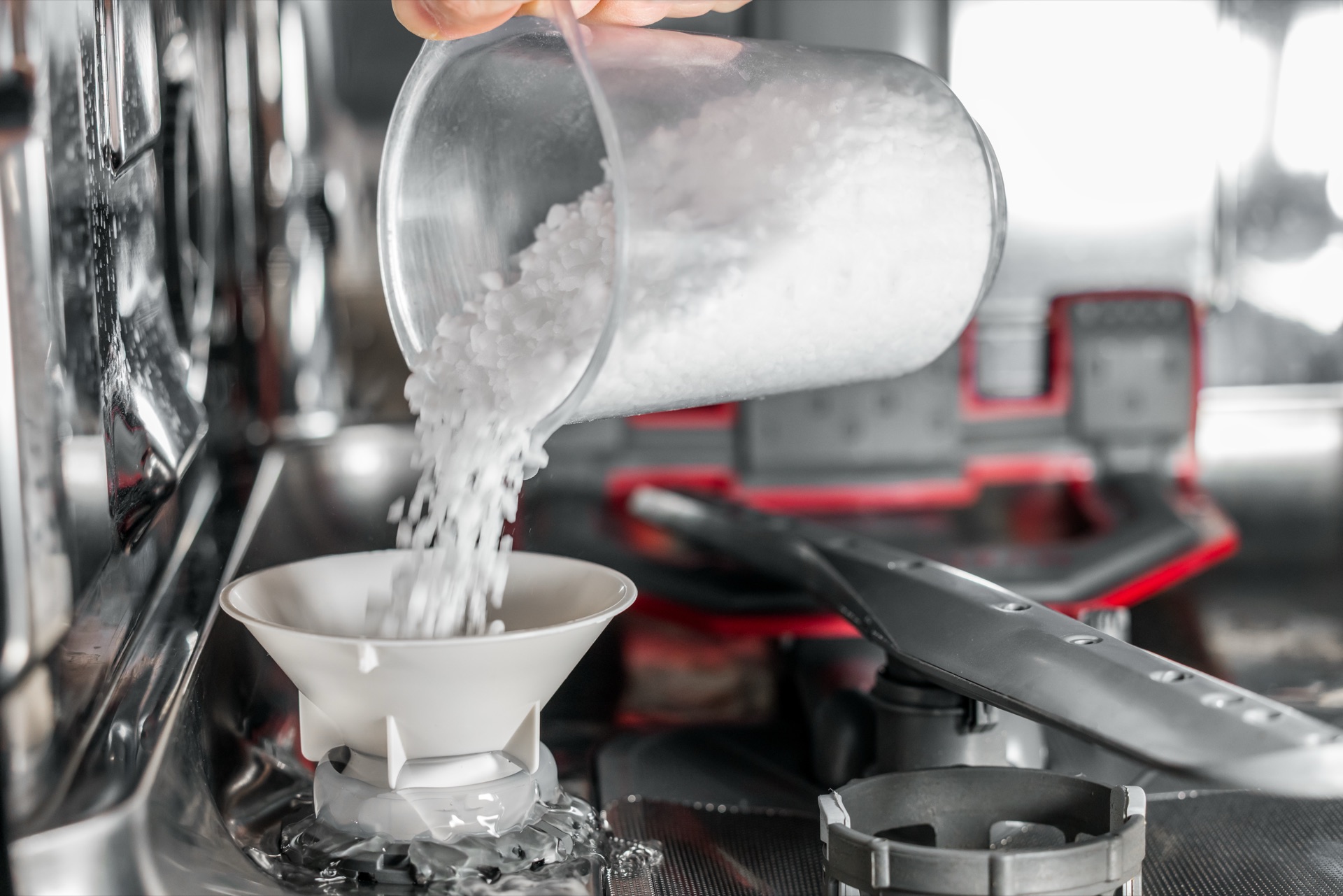 Adding salt to water softening system